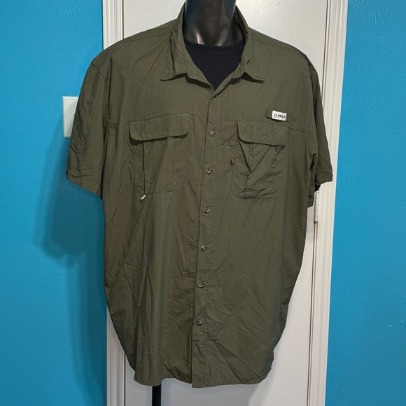 Magellan Outdoors Green Casual Button Down Shirt Short Sleeve - Picture 1 of 16